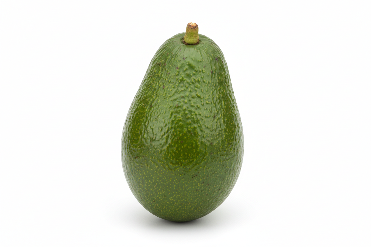 green skin avocado white background